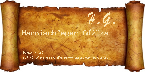 Harnischfeger Géza névjegykártya